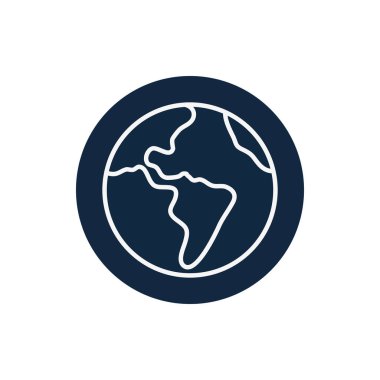 Isolated world sphere line block style icon vector design