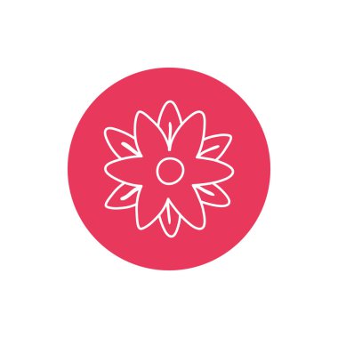 Pembe çemberin içindeki çiçek blok biçimi vektör dizaynı