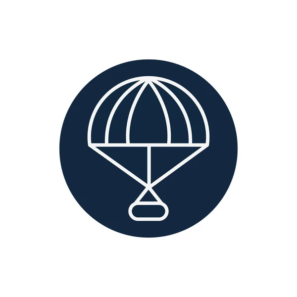 Isolated hot air balloon with box line block style icon vector design — 图库矢量图片
