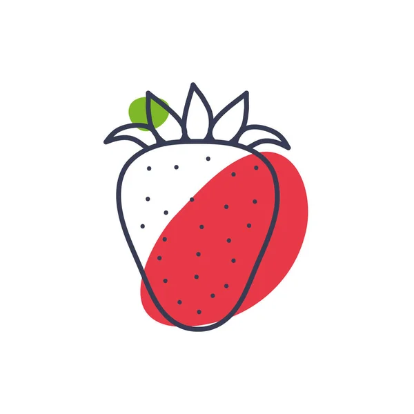 Aislado fresa vegetal línea color estilo icono vector diseño — Vector de stock