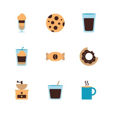 İzole kahve düz biçim ikonu vektör dizaynı