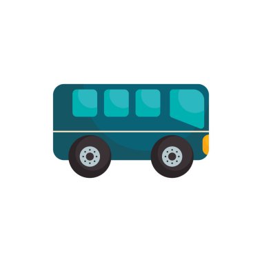 Isolated bus vehicle flat style icon vector design