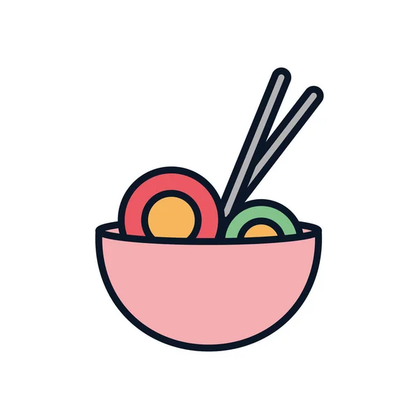 Japan house line fill icon vector design 외진 일본 하우스 선 — 스톡 벡터