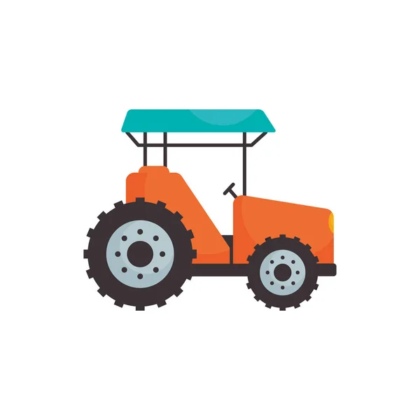 Vehículo tractor aislado icono de estilo plano diseño de vectores — Vector de stock