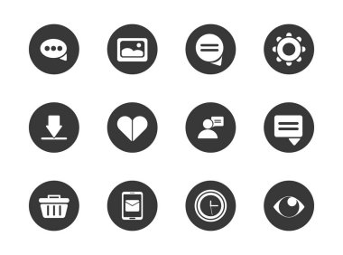 Social media block flat style icon set vector design