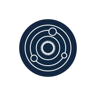 Isolated solar system line block style icon vector design