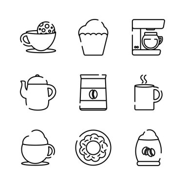 İzole kahve hattı biçim ikonu vektör dizaynı