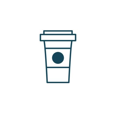 İzole kahve kupası çizgisi biçim vektör tasarımı