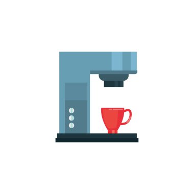 Isolated coffee mug and machine fill style icon vector design