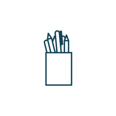 Isolated pens inside mug line style icon vector design
