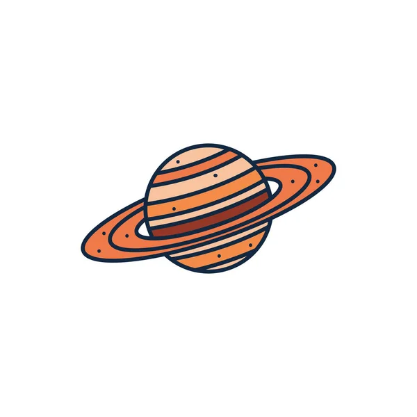 Isolated saturn line fill style icon vector design — Wektor stockowy