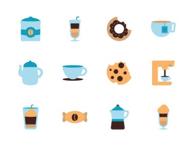 İzole kahve düz biçim ikonu vektör dizaynı