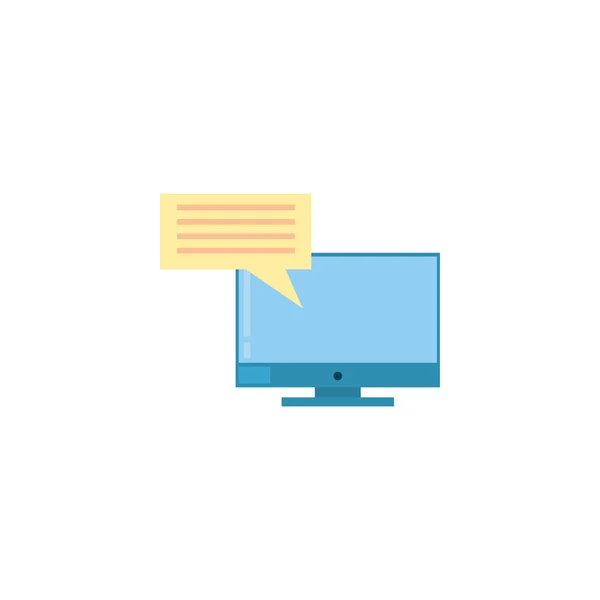 Isolated communication bubble and computer fill style icon vector design — Stockvektor
