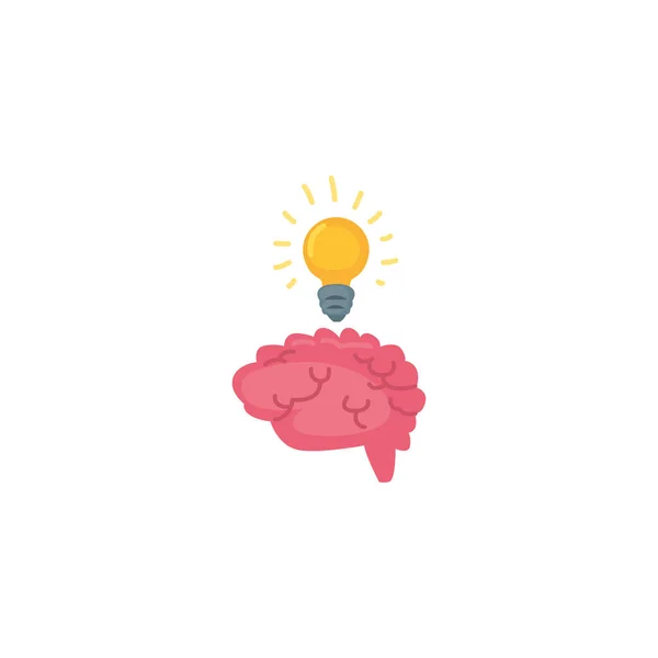 Isolated human brain and light bulb fill style icon vector design — Stockový vektor