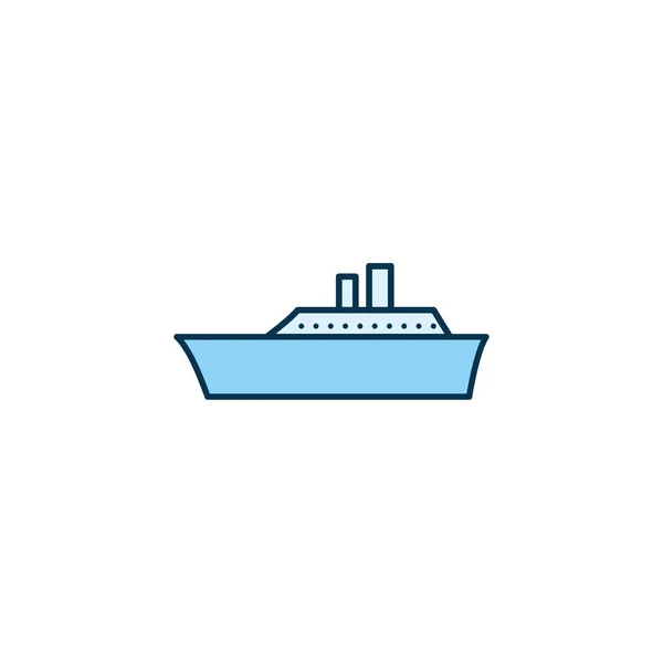 Geïsoleerd schip voertuig lijn stijl pictogram vector ontwerp — Stockvector