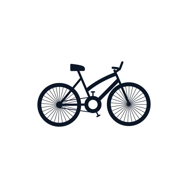 Estilo de silueta de bicicleta aislada icono de diseño de vectores — Vector de stock