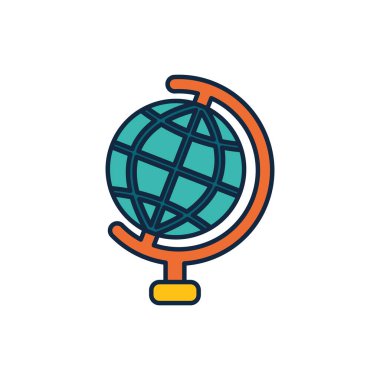 Isolated global sphere line fill style icon vector design