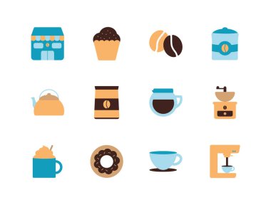 İzole kahve düz biçim ikonu vektör dizaynı