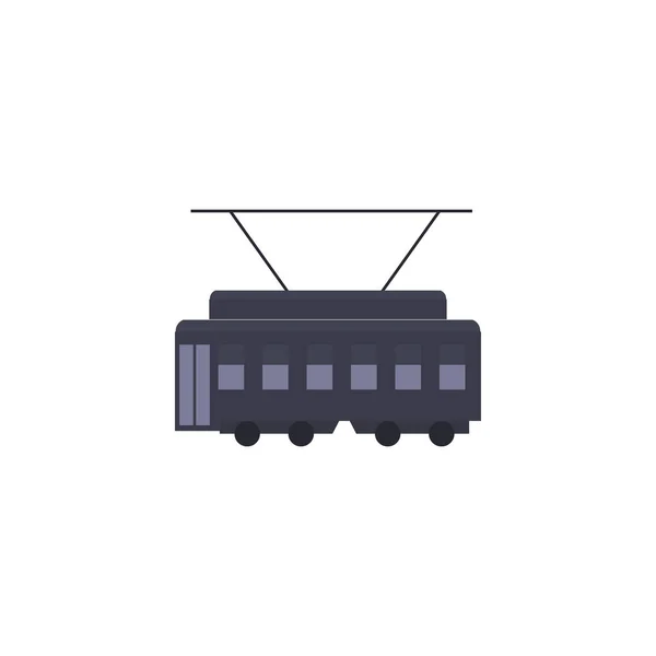 Diseño de vector de icono de estilo de llenado de vehículo de bus de cable aislado — Archivo Imágenes Vectoriales