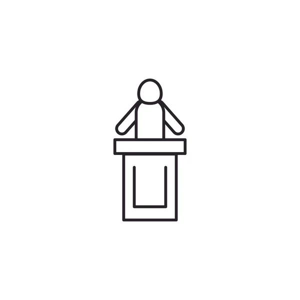 Isolated avatar on podium line style icon vector design — 스톡 벡터