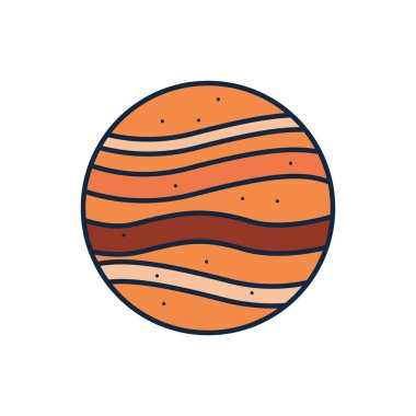 Isolated jupiter line fill style icon vector design