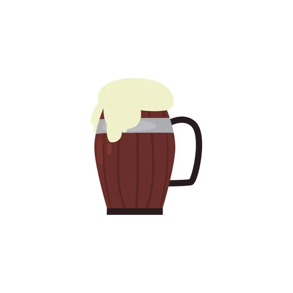 Vidrio aislado de estilo de relleno de cerveza icono de diseño vectorial — Vector de stock