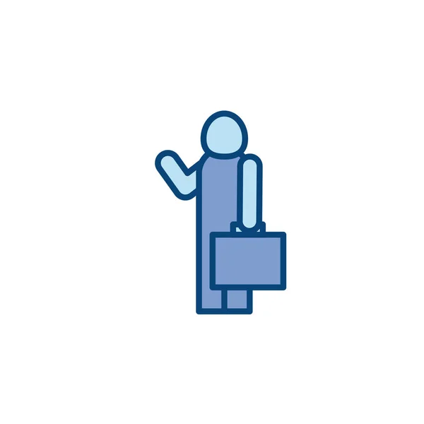 Avatar aislado con línea de maleta y diseño de vectores icono de estilo de relleno — Vector de stock