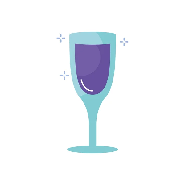 Isolado copo de champanhe design vetor ícone de estilo plano — Vetor de Stock