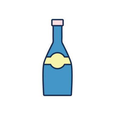 Isolated champagne bottle line fill style icon vector design