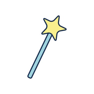 Isolated party star stick line fill style icon vector design
