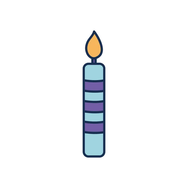 Isolated party candle line fill style icon vector design — Stockový vektor