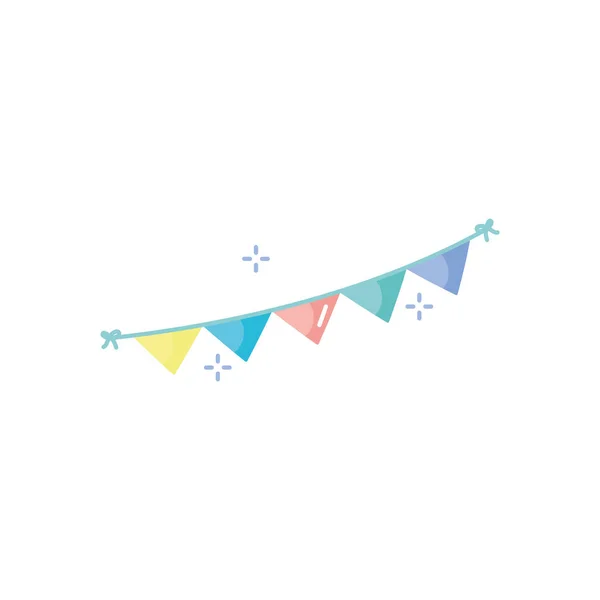 Isolated party banner pennant flat style icon vector design — Stockvektor