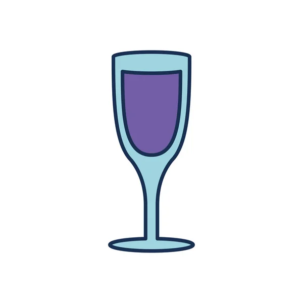 Isolado champanhe copo linha de preenchimento estilo ícone vetor design — Vetor de Stock