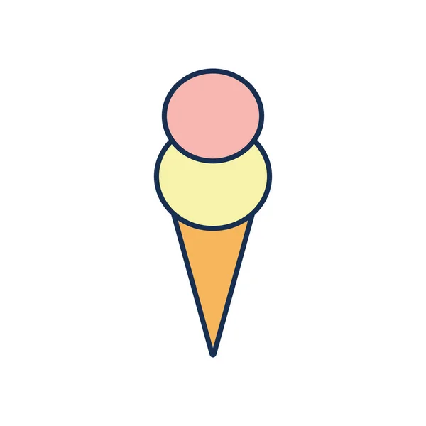 Isolado sorvete linha de preenchimento estilo ícone vetor design — Vetor de Stock