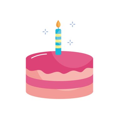 Happy birthday cake flat style icon vector design