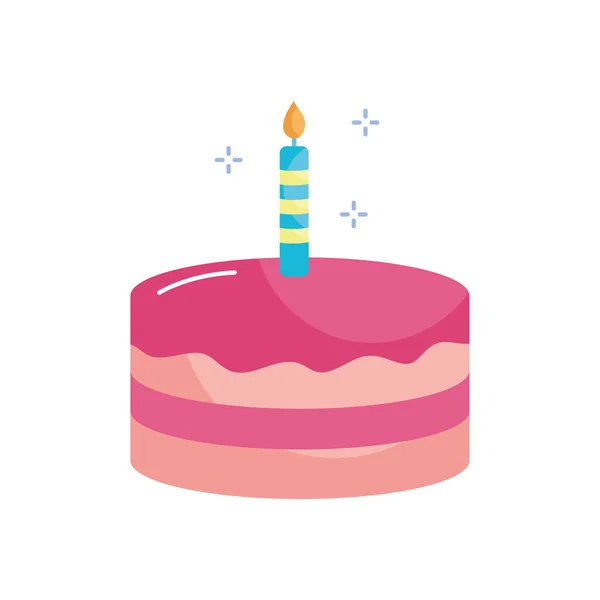 Feliz bolo de aniversário design vetor ícone estilo plano — Vetor de Stock