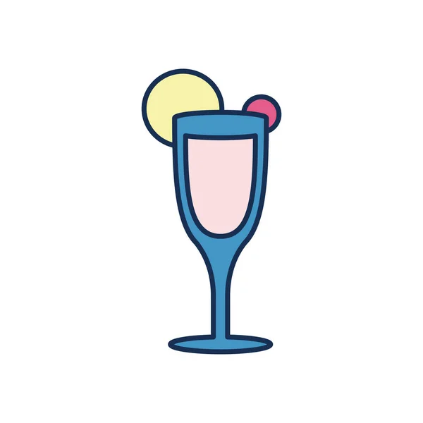 Isolated alcohol cocktail line fill style icon vector design — Stockvektor