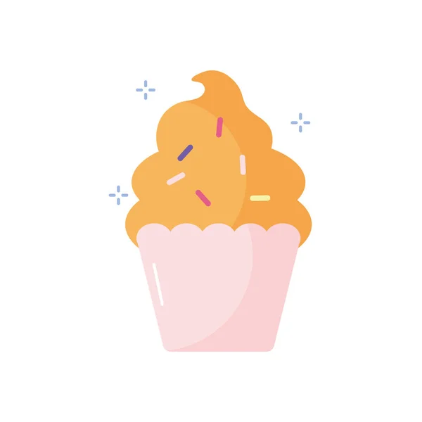 Isolated cupcake dessert flat style icon vector design — Stock vektor
