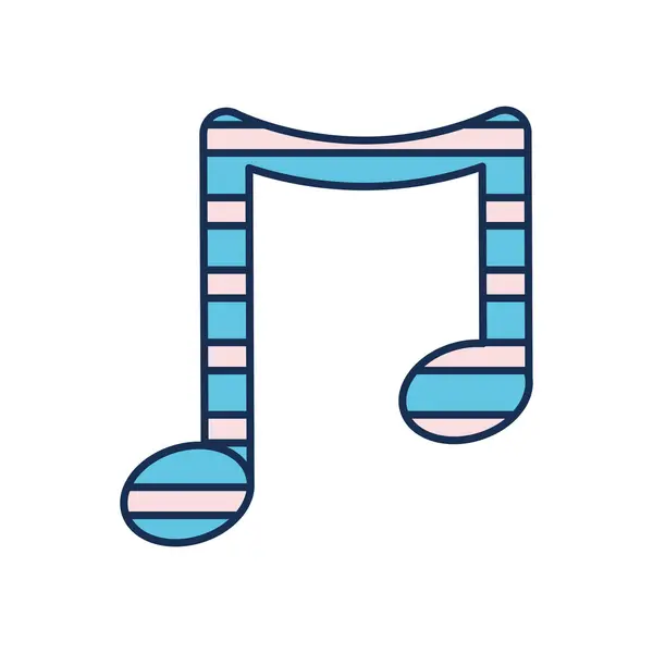 Diseño de vectores de icono de estilo de línea de nota de música aislada — Vector de stock