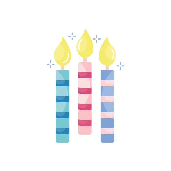 Isolated party candles flat style icon vector design — Stockový vektor