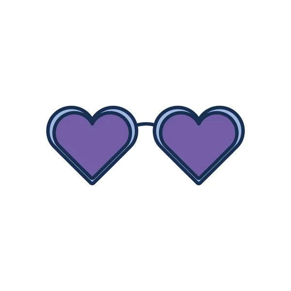 Isolated party heart glasses line fill style icon vector design — Διανυσματικό Αρχείο