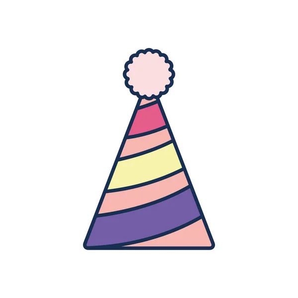 Isolated party hat line fill style icon vector design — Stockvector