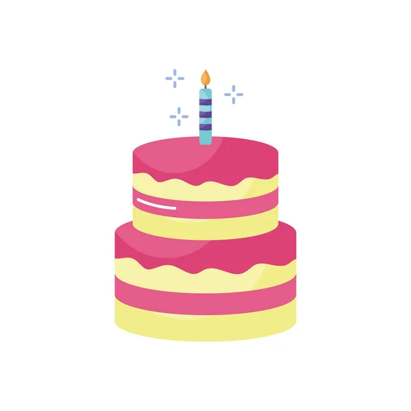 Happy birthday cake flat style icon vector design — Stockvektor