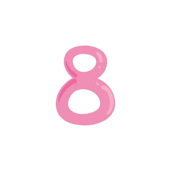 Eight number of womens day fill style icon vector design — Stok Vektör