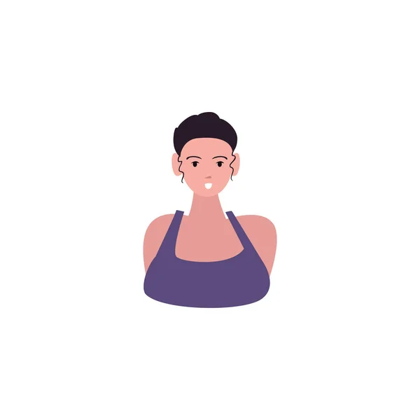 Avatar woman fill style icon vector design — Stok Vektör
