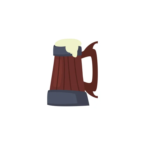 Isolated glass of beer fill style icon vector design — Wektor stockowy
