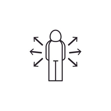 Isolated avatar and arrows line style icon vector design