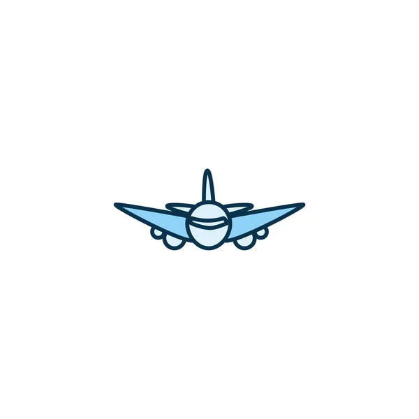Design de vetor de ícone de estilo de linha de avião isolado — Vetor de Stock