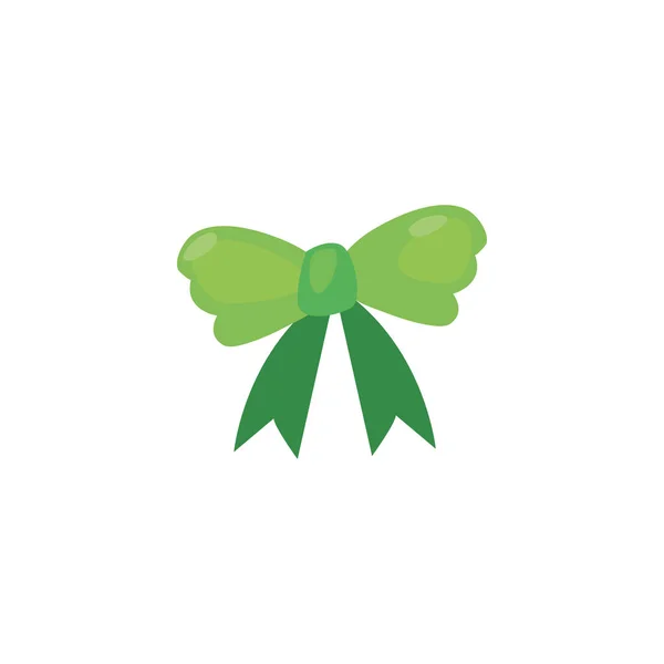 Isolated green bowtie fill style icon vector design — ストックベクタ