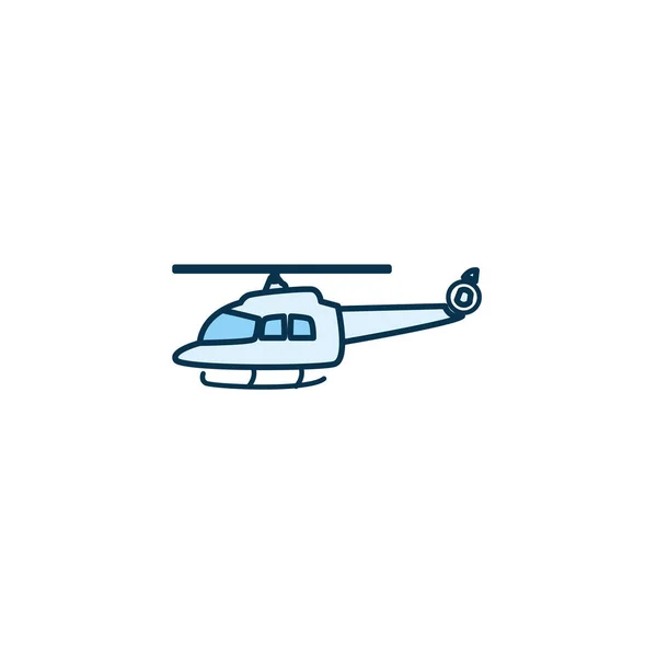 Design de vetor de ícone de estilo de linha de helicóptero isolado — Vetor de Stock